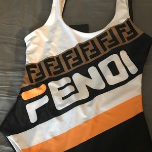 Fendi One-piece Black and White Swimsuit